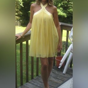 BEBE mini trapeze halter, Yellow, Size small